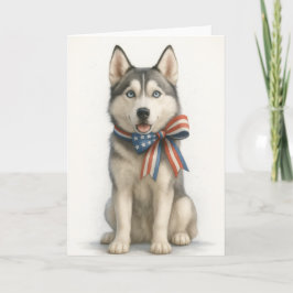 Patriotic Siberian Husky Laptop Sleeve Karte