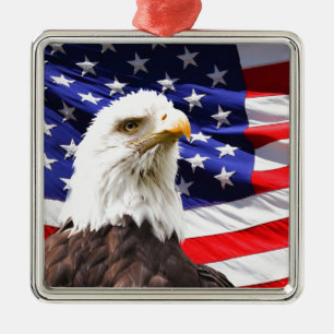 Patriotic Silbernes Ornament
