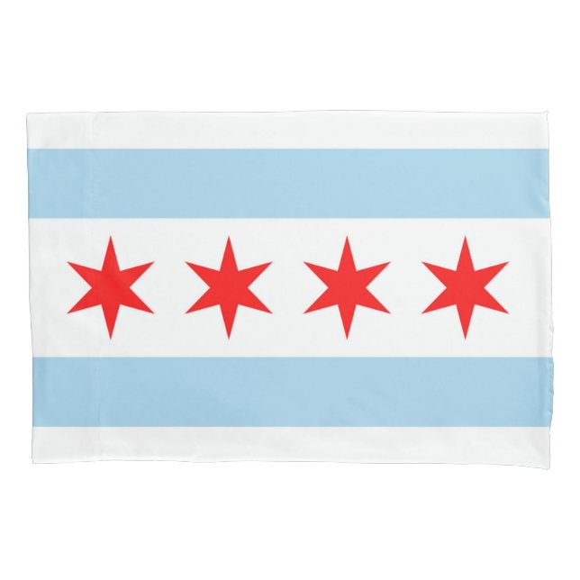 Patriotic Single Pillowcase Fahne in Chicago, USA Kissenbezug (Vorderseite)