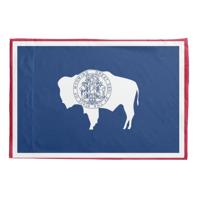 Patriotic Single Pillowcase Fahne Wyoming, USA Kissenbezug (Rückseite)