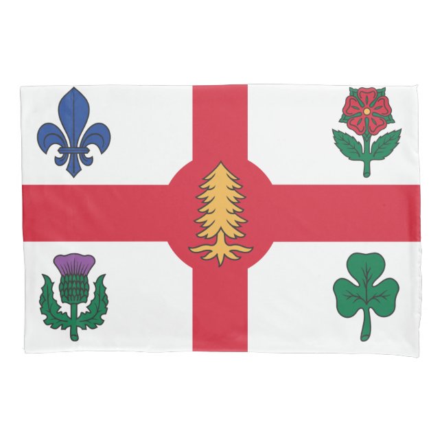Patriotic Single Pillowcase with flag of Montreal Kissenbezug (Vorderseite)