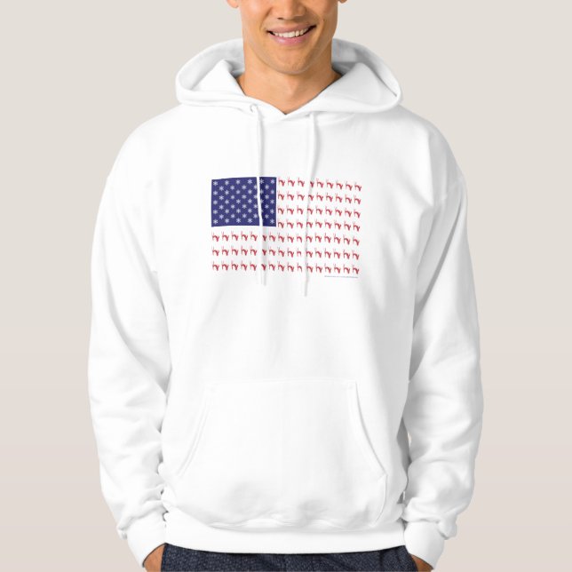 Patriotic Skier Hoodie (Vorderseite)