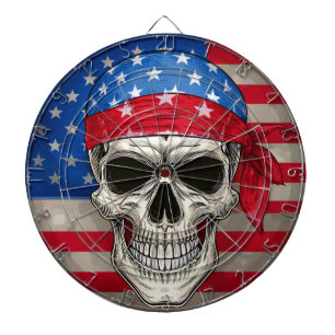 Patriotic Skull Dartboard Dartscheibe