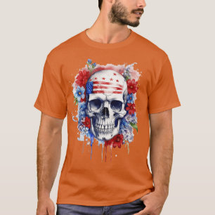 Patriotic Skull USA Skeleton 4. Juli US Amerika T-Shirt