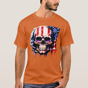 Patriotic Skull USA Skeleton 4. Juli US Amerika T-Shirt