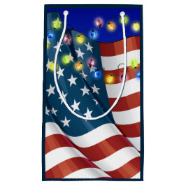 Patriotic Small Christmas Paper Geschenk Tasche Kleine Geschenktüte