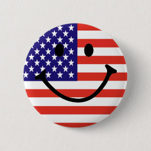 Patriotic Smile Face Button