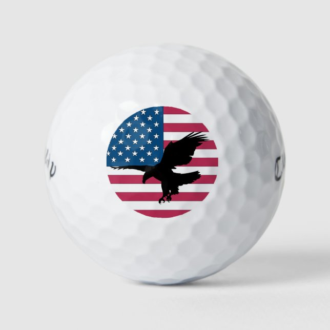 Patriotic Soaring Bald Eagle Flag Golfball (Vorderseite)