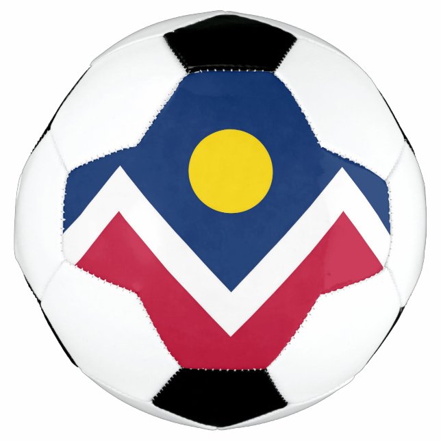 Patriotic Soccer Ball mit Flagge von Denver, USA (Vorderseite)