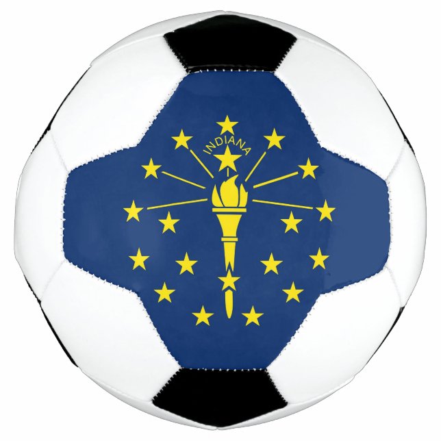 Patriotic Soccer Ball mit Flagge von Indiana, USA (Vorderseite)