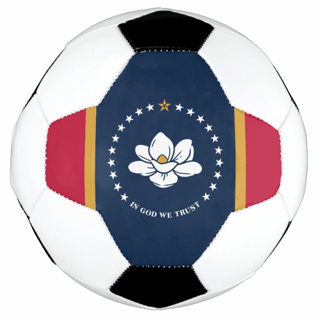 Patriotic Soccer Ball with Flag of Mississippi, US (Vorderseite)