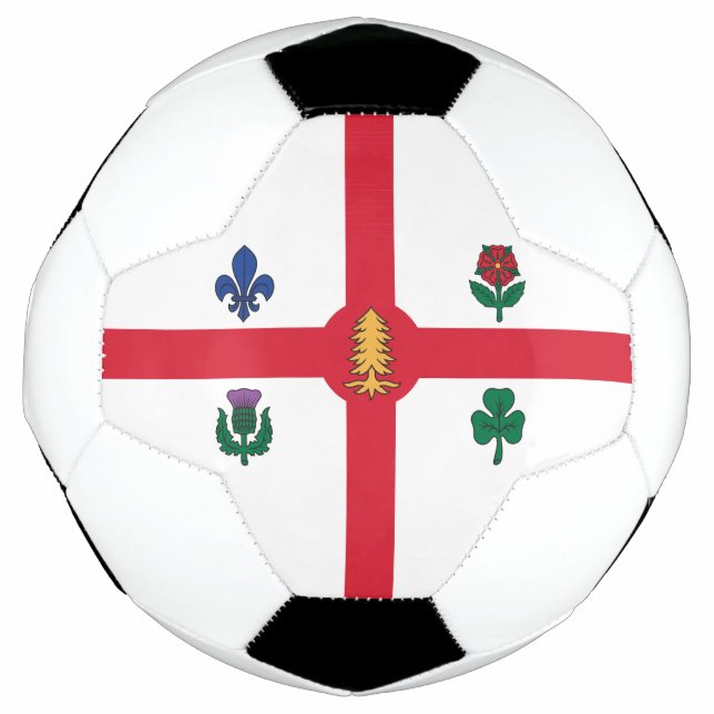 Patriotic Soccer Ball with Flag of Montreal Canada (Vorderseite)