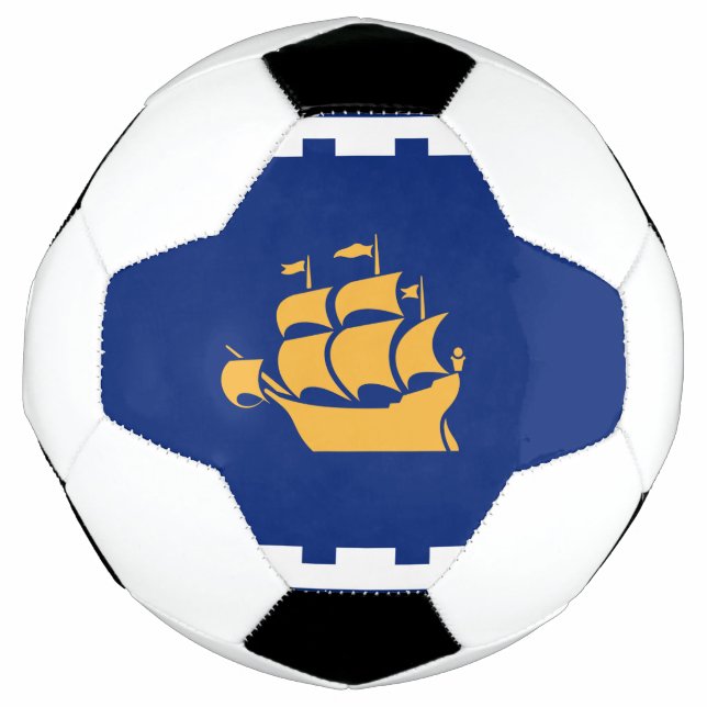 Patriotic Soccer Ball with Flag of Quebec City (Vorderseite)