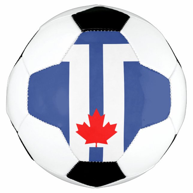 Patriotic Soccer Ball with Flag of Toronto, Canada (Vorderseite)