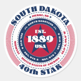 Patriotic South Dakota Circle Design Sticker