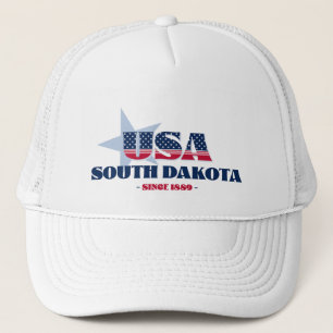 Patriotic South Dakota Typografie Trucker Hat Truckerkappe