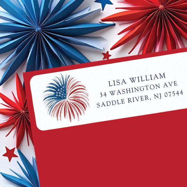 Patriotic Sparkle Return Address Label (Von Creator hochgeladen)