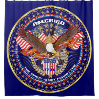 Patriotic Spirit Duschvorhang Deep Navy Blau