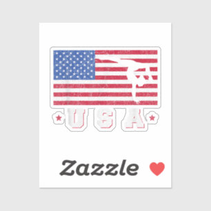 Patriotic Sports Gift American USA Flag Girls Gymn Aufkleber