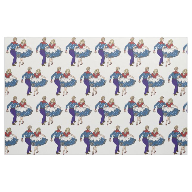 Patriotic Square Dancers USA Red White & Blue Stoff (Fat Quarter (45,7 x 55,9 cm))