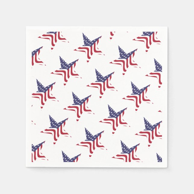 Patriotic Star American Flag Patriotic Napkins Serviette (Vorderseite)