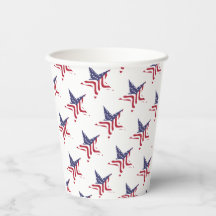 Patriotic Star American Flag Patriotic Paper Cups