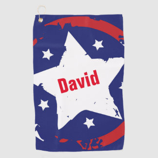 Patriotic Star Golf Towel Golfhandtuch