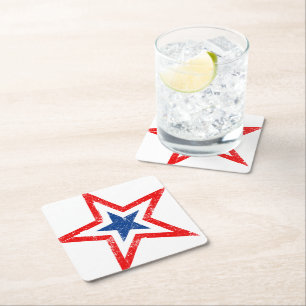 Patriotic Star Paper Drink Untersetzer