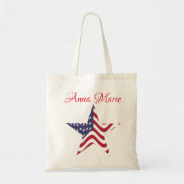 Patriotic Star Personalisiert Tote Bag Amerika Tragetasche