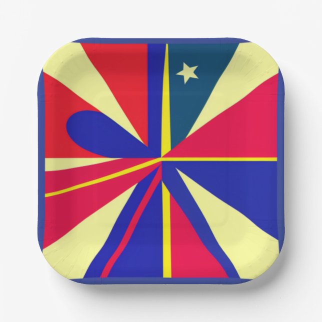 Patriotic Star Plate Pappteller (Vorderseite)