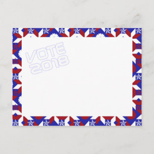Patriotic Star Quilt VOTE 2018 Postkarte