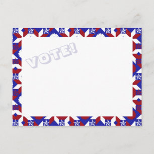 Patriotic Star Quilt VOTE! postcard Postkarte