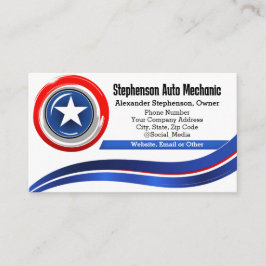 Patriotic Star Red White and Blue Contractor Visitenkarte