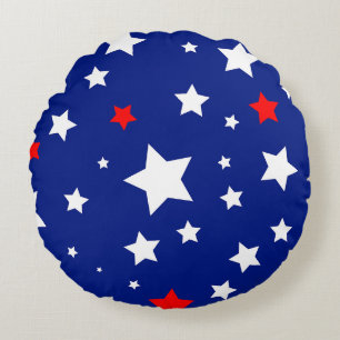 Patriotic Starry Rundes Kissen