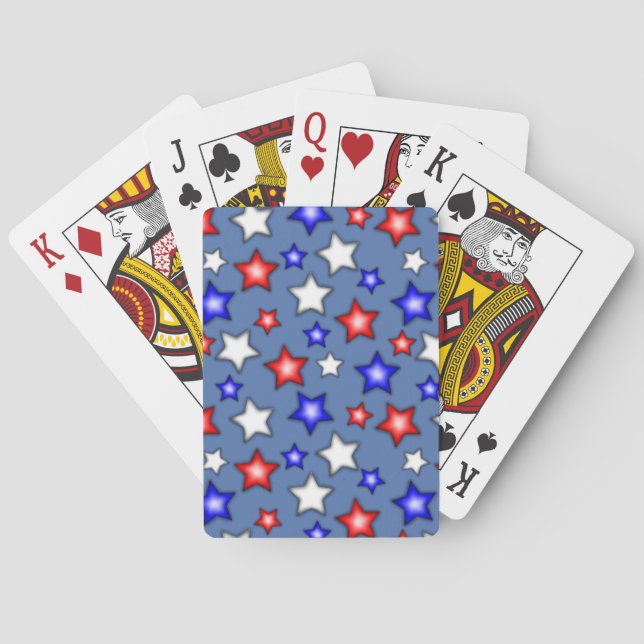 Patriotic Stars - Blue Playing Cards Spielkarten (Rückseite)
