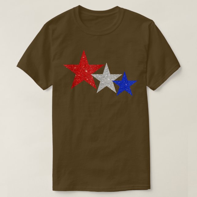 Patriotic Stars Sparkle Red White Blue American 4t T-Shirt (Design vorne)
