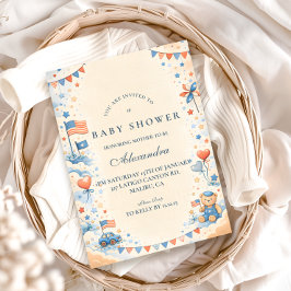 Patriotic Stars & Stripes Baby Shower Einladung