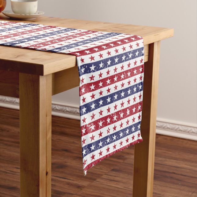 Patriotic Stars Table Runner Großer Tischläufer (Beispiel)