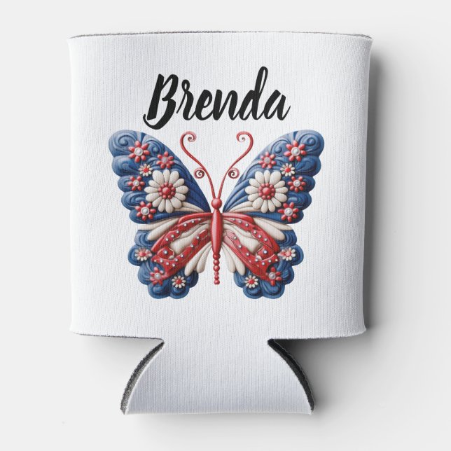 Patriotic Sublimination Butterfly Custom Dosenkühler (Vorderseite)