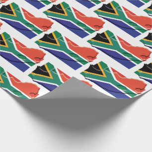 Patriotic SÜDAFRICA Flag Map Geschenkpapier