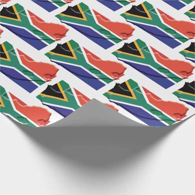 Patriotic SÜDAFRICA Flag Map Geschenkpapier (Ecke)