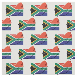 Patriotic SÜDAFRICA FLAG Map Kontur Stoff