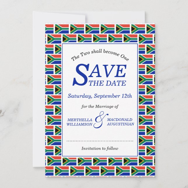 Patriotic SÜDAFRIKA Save The Date (Vorderseite)