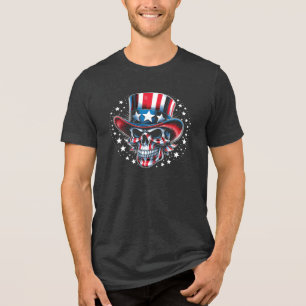 Patriotic Sugar Skull Tri-Blend Shirt