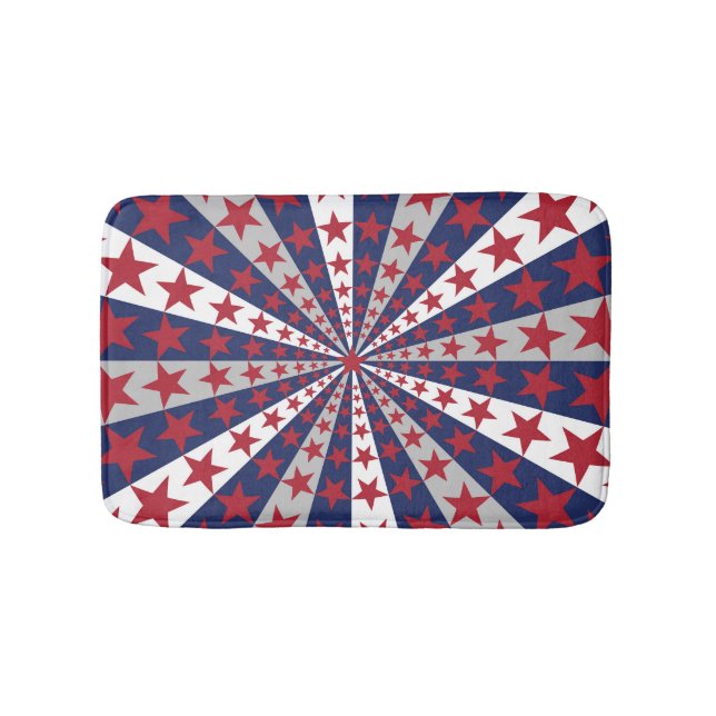 Patriotic Sunburst: American Flag Artwork Badematte (Vorderseite)