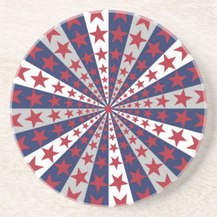 Patriotic Sunburst: American Flag Artwork Getränkeuntersetzer