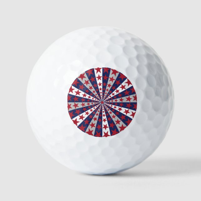 Patriotic Sunburst: American Flag Artwork Golfball (Vorderseite)