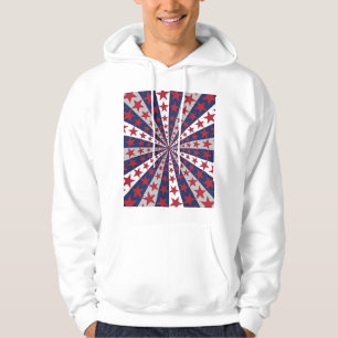 Patriotic Sunburst: American Flag Artwork Hoodie
