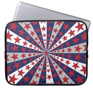 Patriotic Sunburst: American Flag Artwork Laptopschutzhülle
