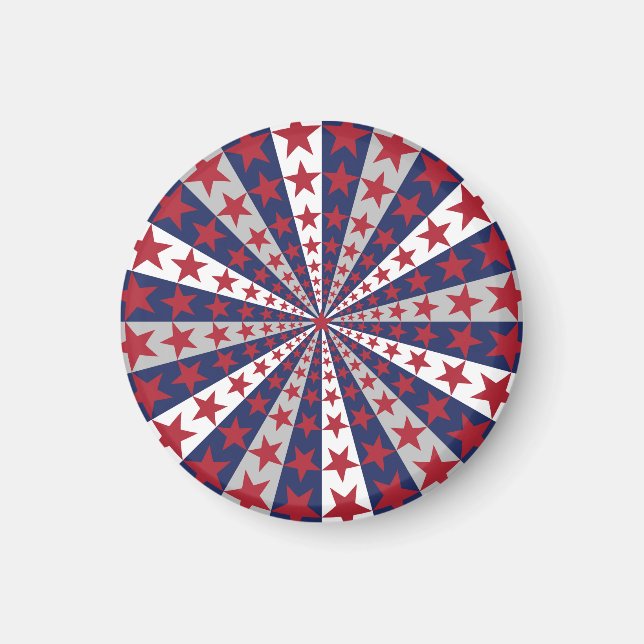 Patriotic Sunburst: American Flag Artwork Magnet (Vorne)